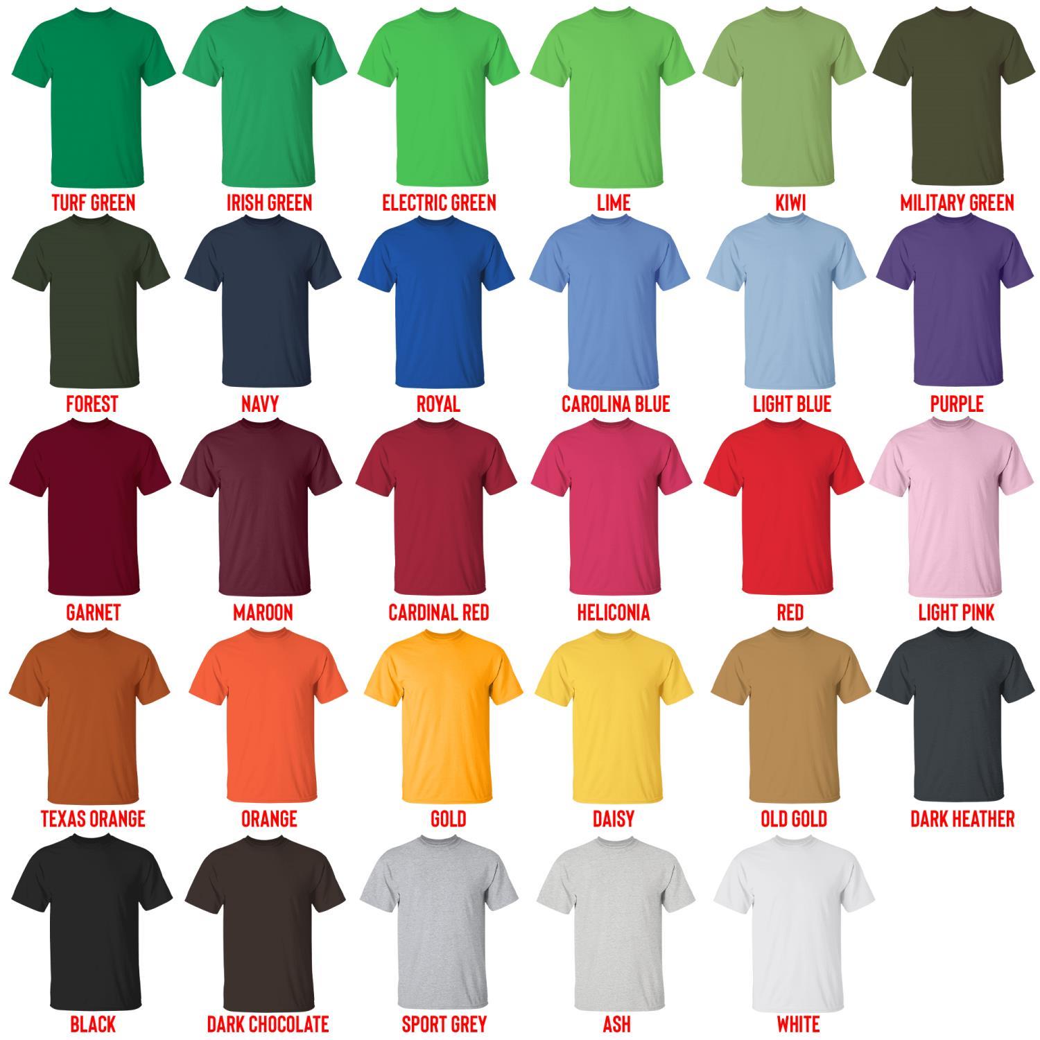 t shirt color chart - Rainbow Brite Store