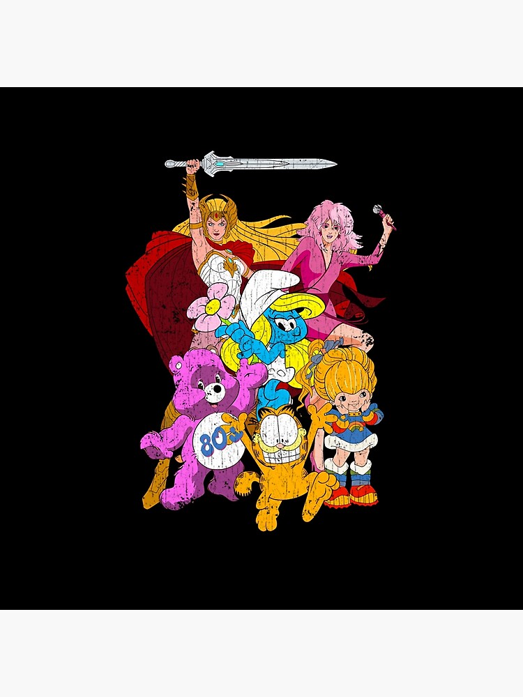 Rainboe Brite 80s Cartoons Throw Pillow - Image 2