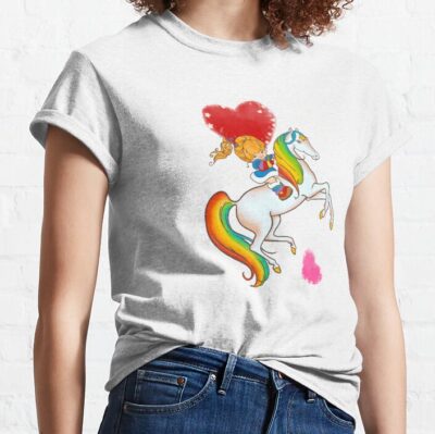 Rainbow Horse And Girl Valentine T-shirt
