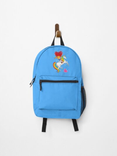 Rainbow Horse And Girl Valentine With Heart Backpack