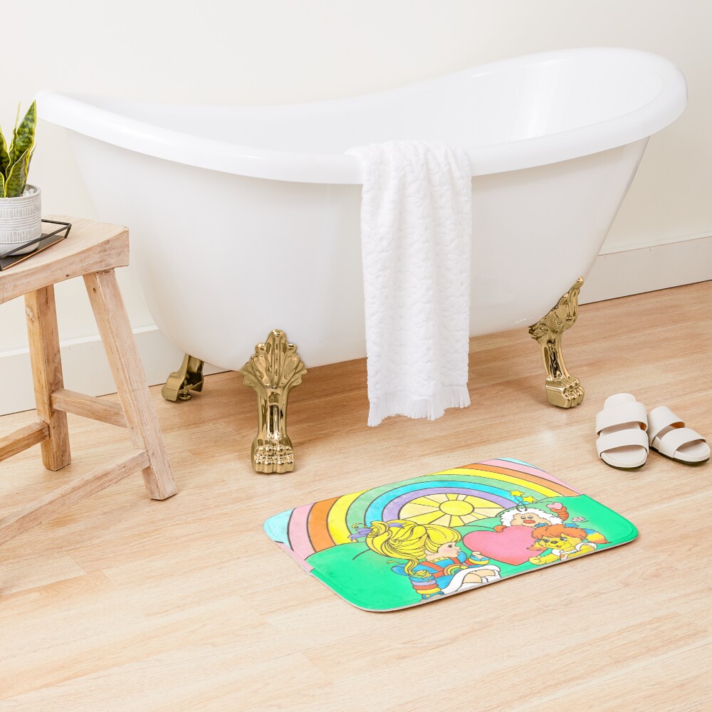 80S Rainbow Girl Puppy Brite Valentine Bath Mat - Image 2