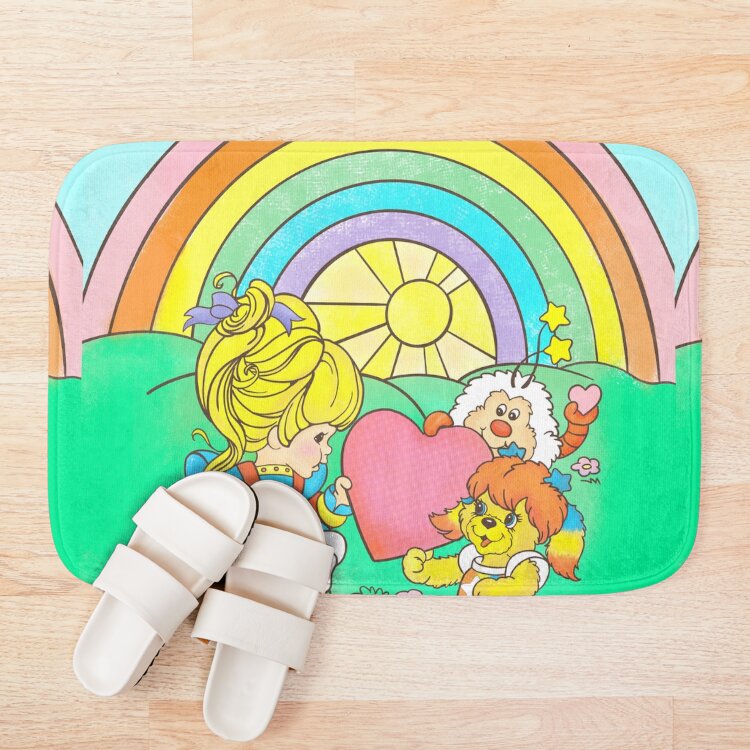 80S Rainbow Girl Puppy Brite Valentine Bath Mat - Image 3