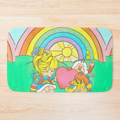 80S Rainbow Girl Puppy Brite Valentine Bath Mat