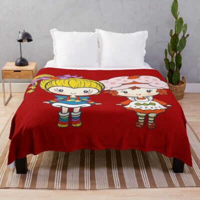 Strawberry And Rainbow Brite Throw Blanket