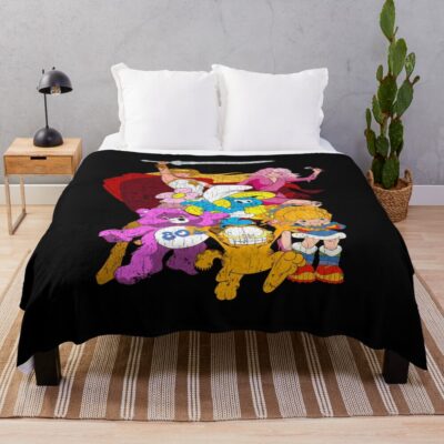 Rainboe Brite 80s Cartoons Throw Blanket