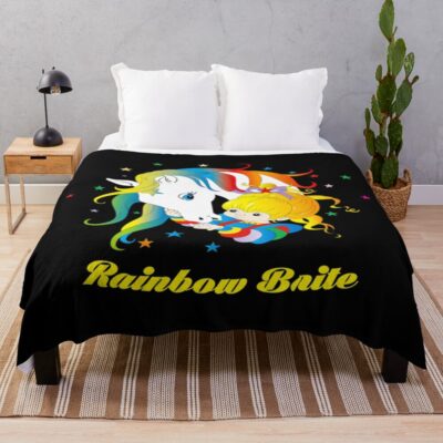 Rainbows Brites Beautiful Unicorn Throw Blanket