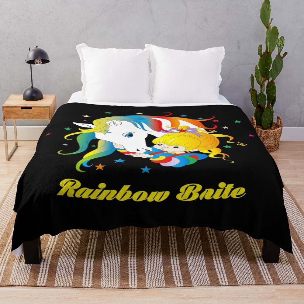 Rainbows Brites Beautiful Unicorn Throw Blanket