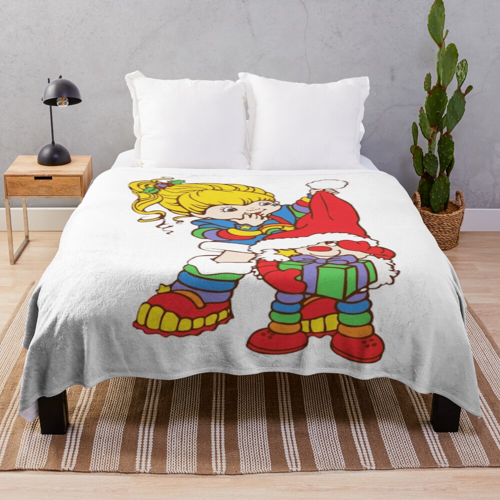 Rainbow Brite And Twink Christmas Throw Blanket