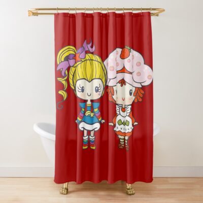 Strawberry And Rainbow Brite Shower Curtain
