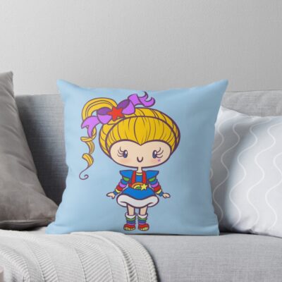 Rainbow Brite Cute Girl Throw Pillow