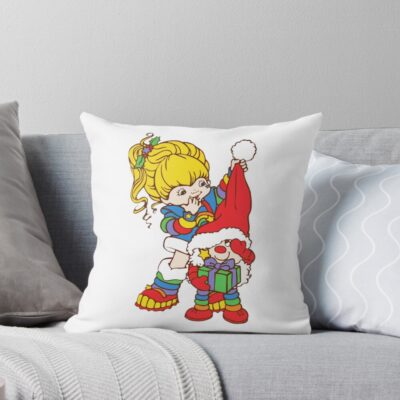 Rainbow Brite And Twink Christmas Throw Pillow