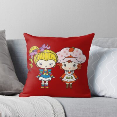 Strawberry And Rainbow Brite Throw Pillow
